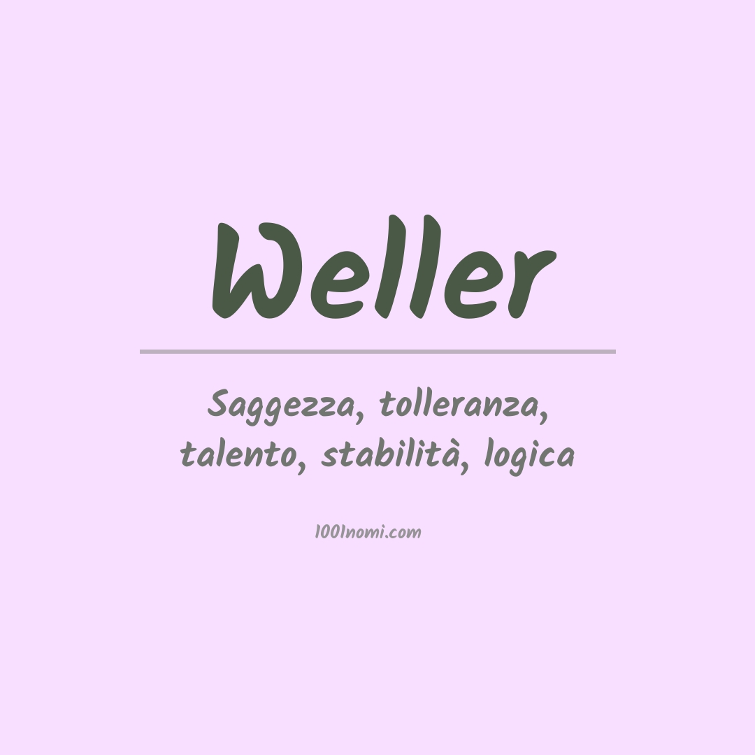 Significato del nome Weller