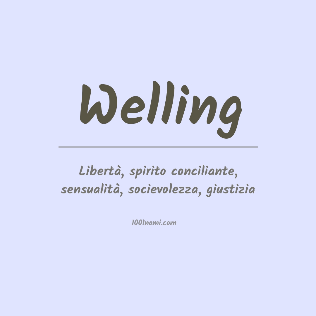 Significato del nome Welling