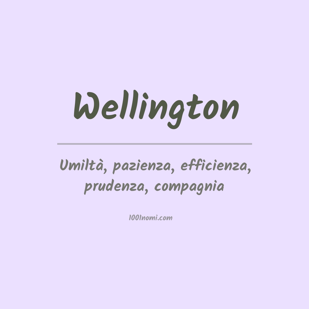 Significato del nome Wellington