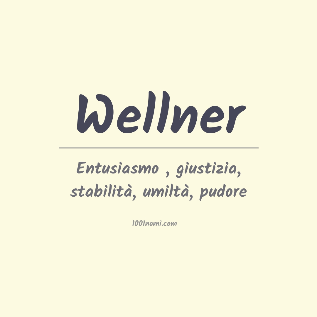 Significato del nome Wellner