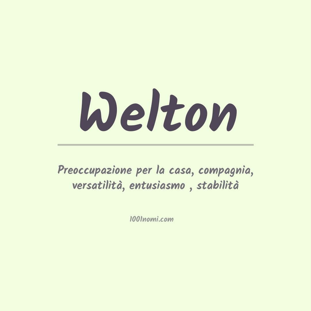 Significato del nome Welton