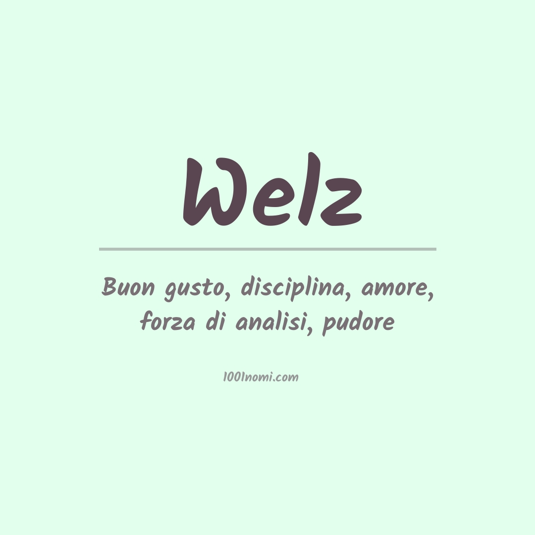 Significato del nome Welz