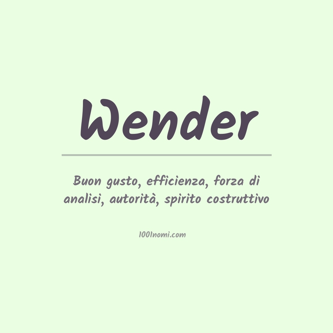 Significato del nome Wender