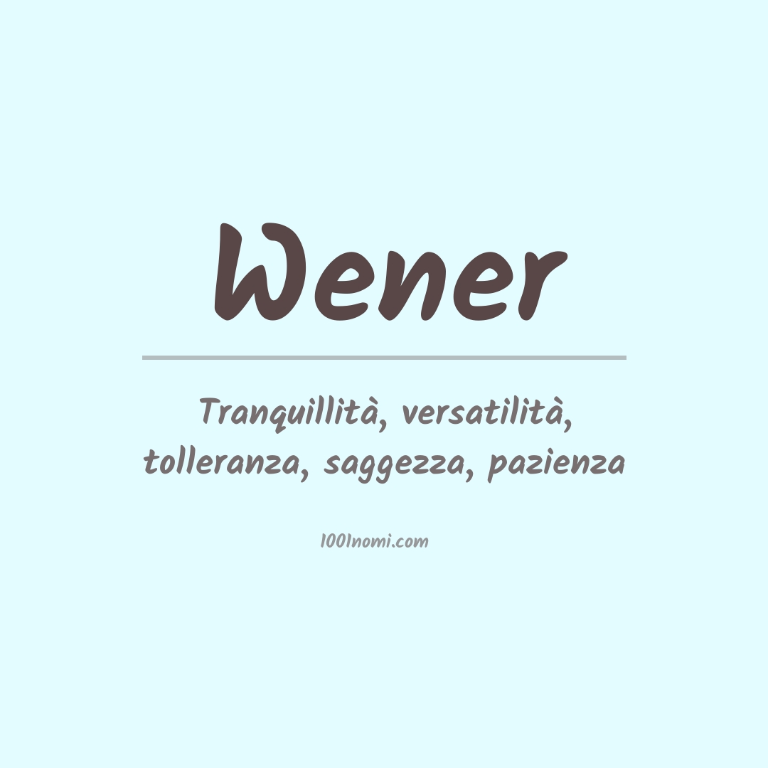 Significato del nome Wener