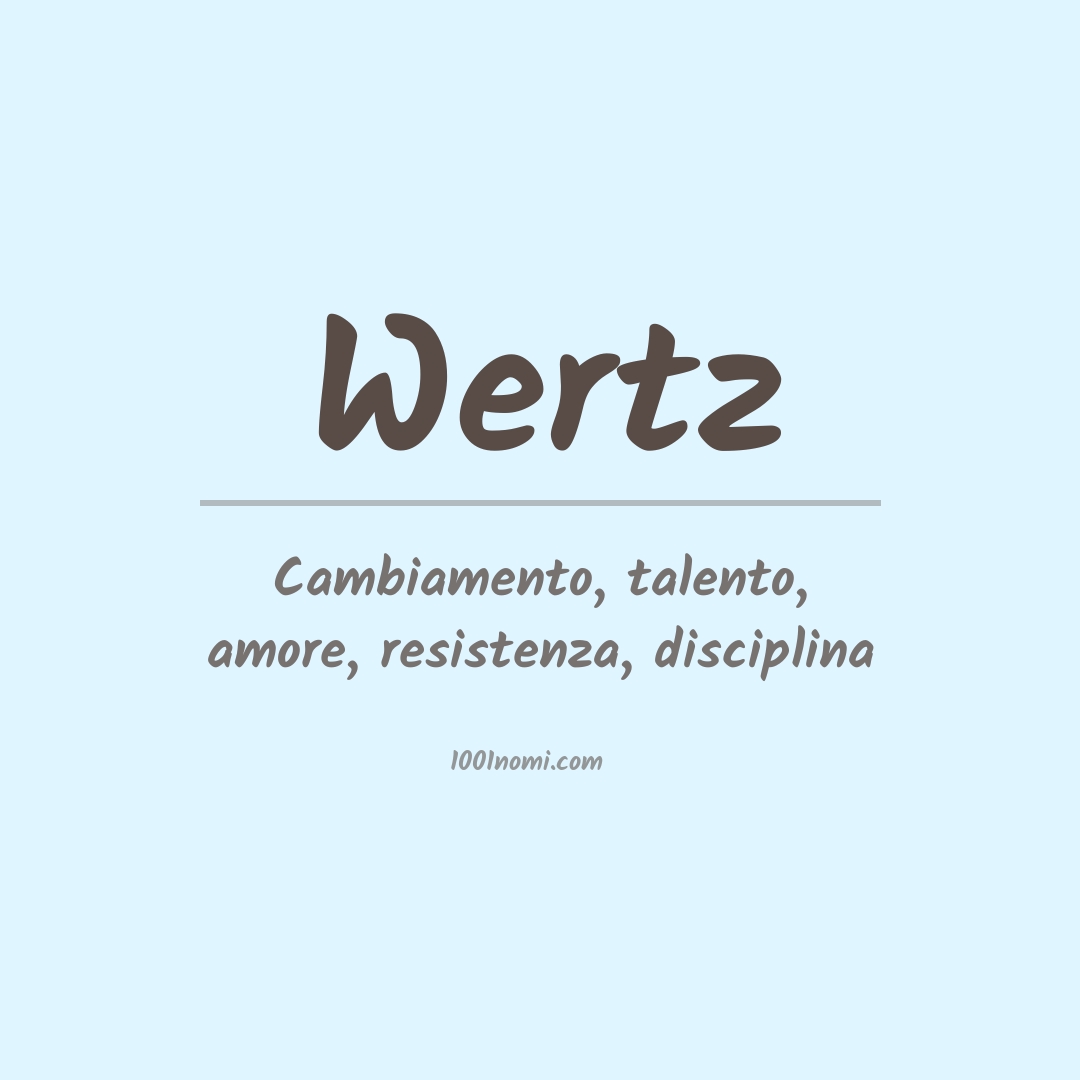 Significato del nome Wertz