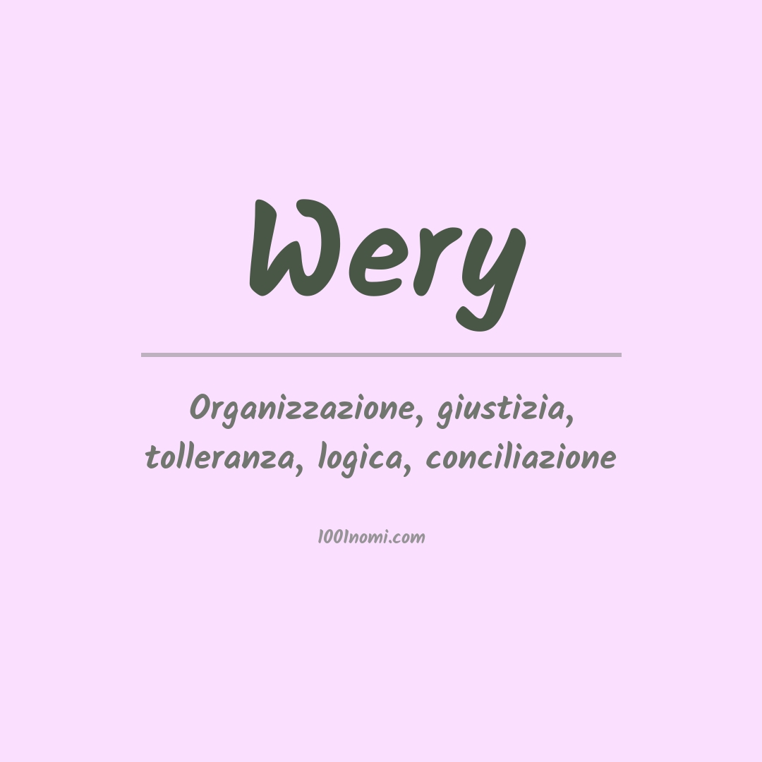 Significato del nome Wery