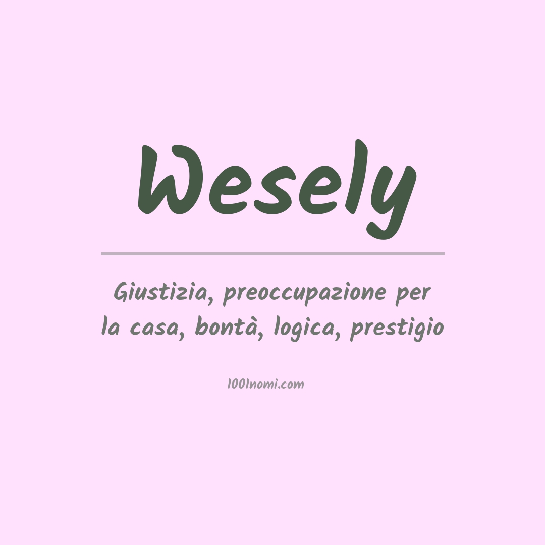 Significato del nome Wesely Significato del nome Wesely