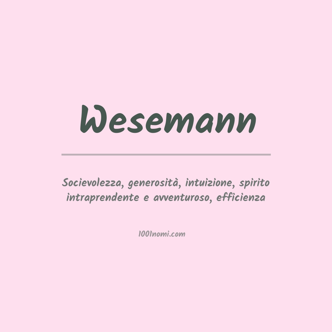 Significato del nome Wesemann