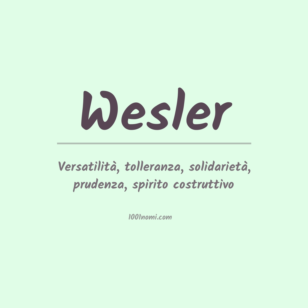 Significato del nome Wesler