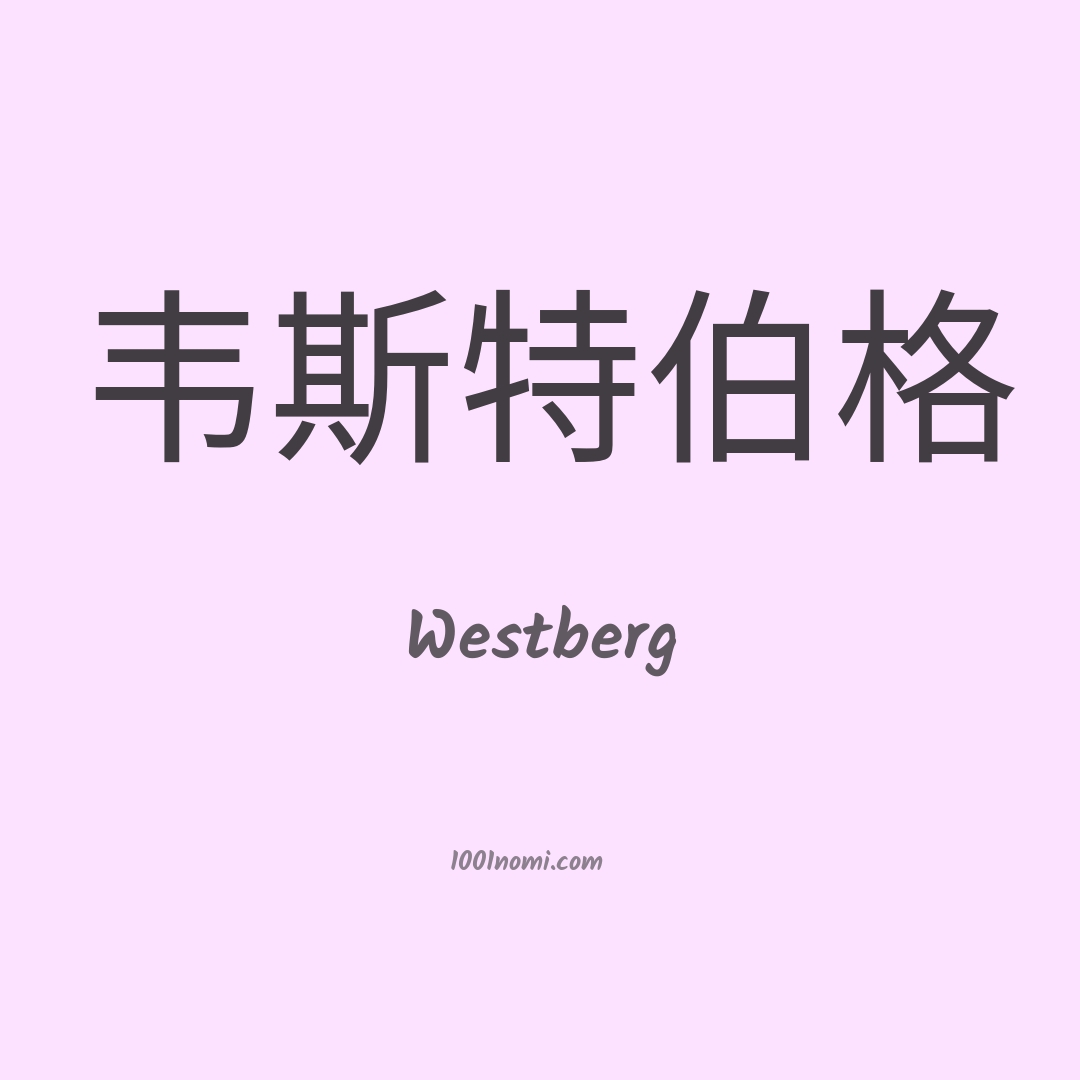 Westberg in cinese Westberg in cinese