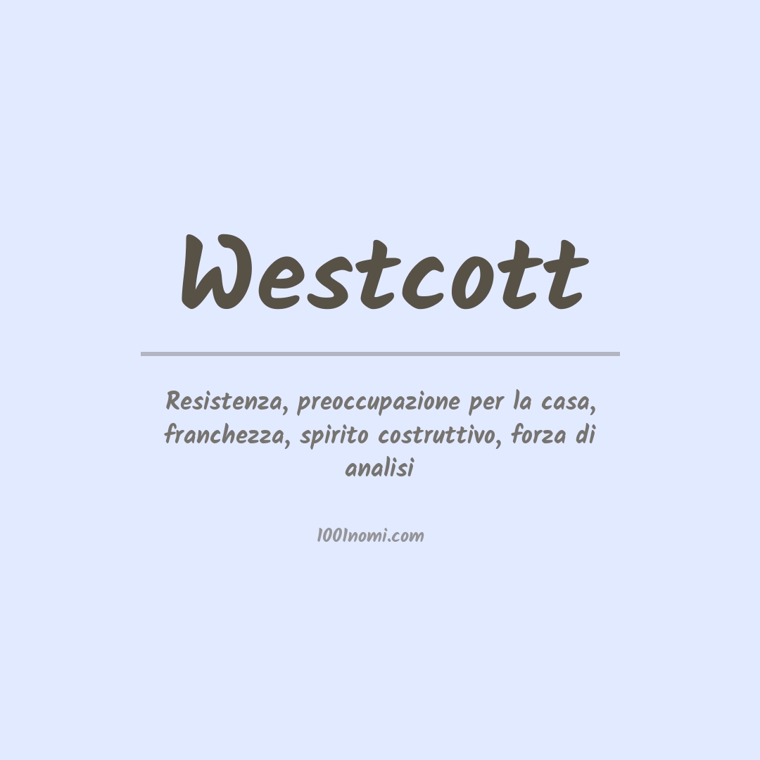 Significato del nome Westcott Significato del nome Westcott