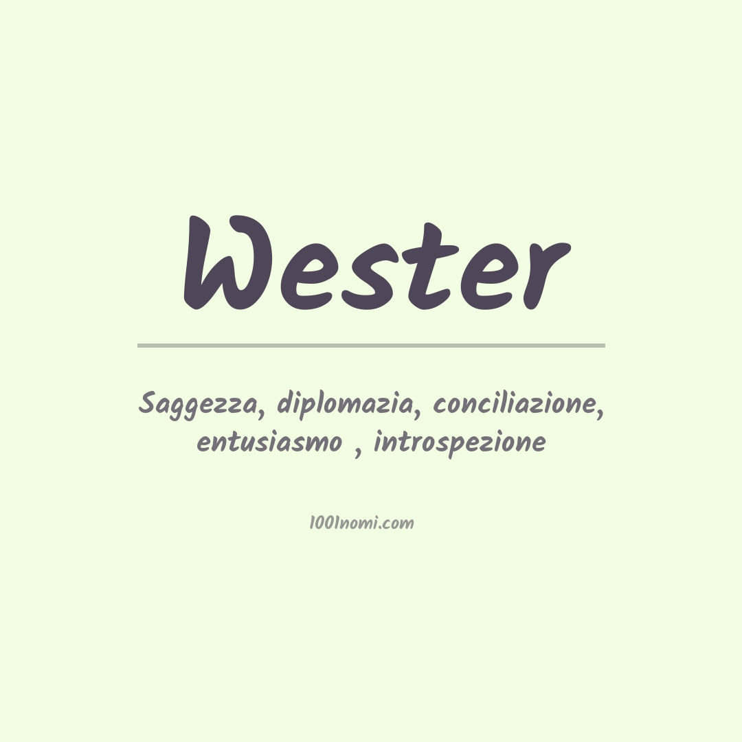 Significato del nome Wester