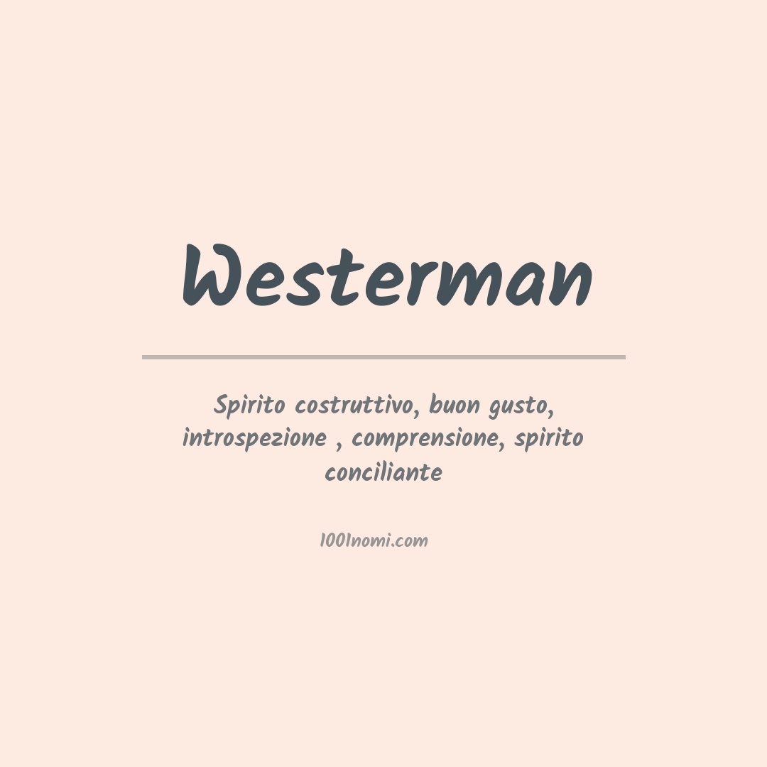 Significato del nome Westerman