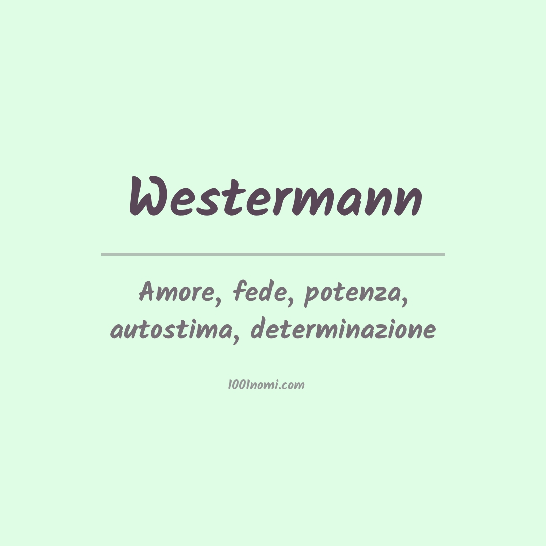 Significato del nome Westermann