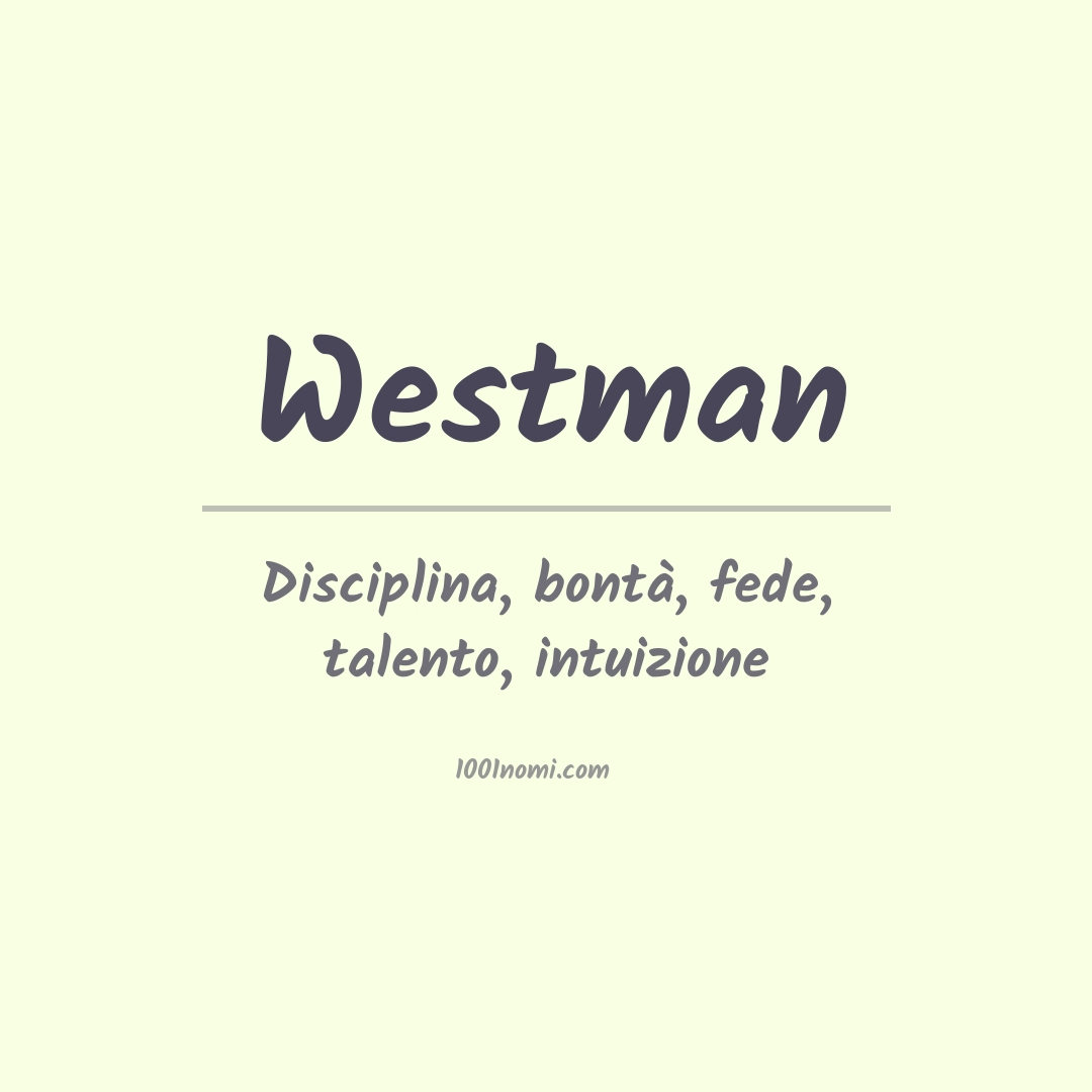 Significato del nome Westman