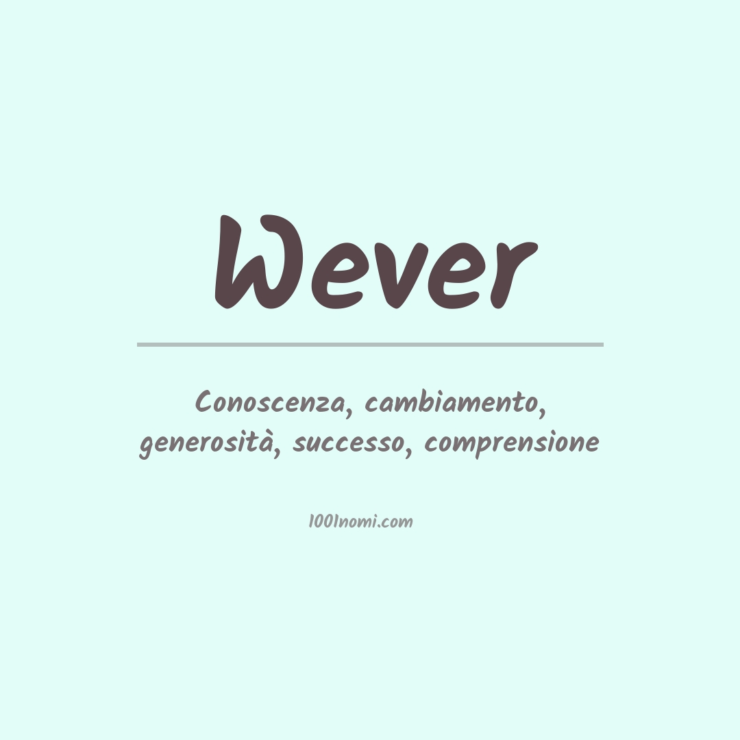 Significato del nome Wever