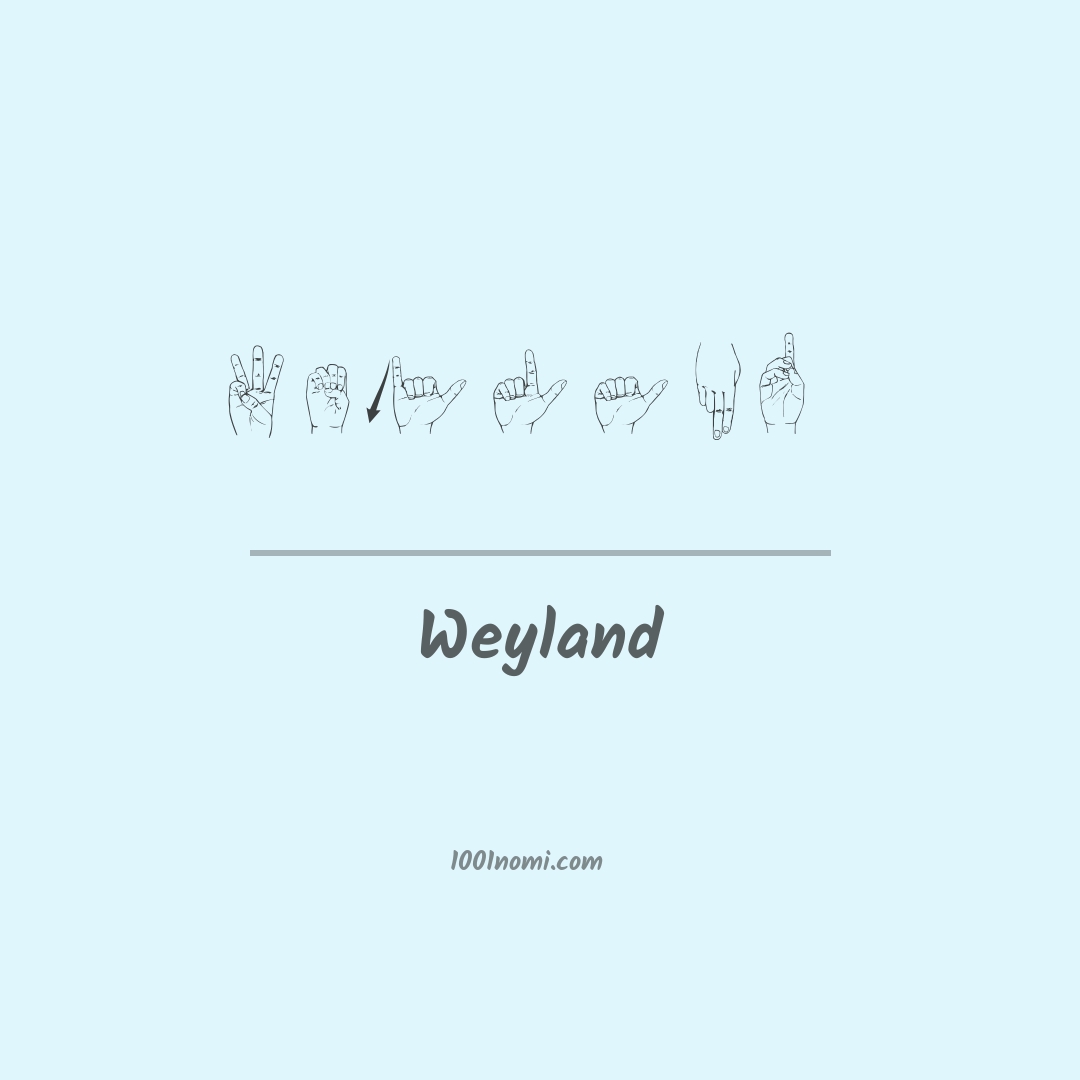Weyland nella lingua dei segni Weyland nella lingua dei segni