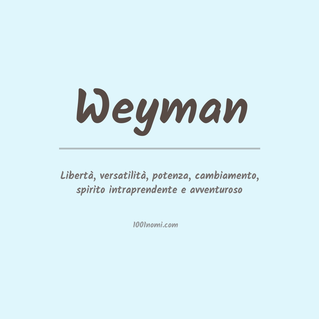 Significato del nome Weyman