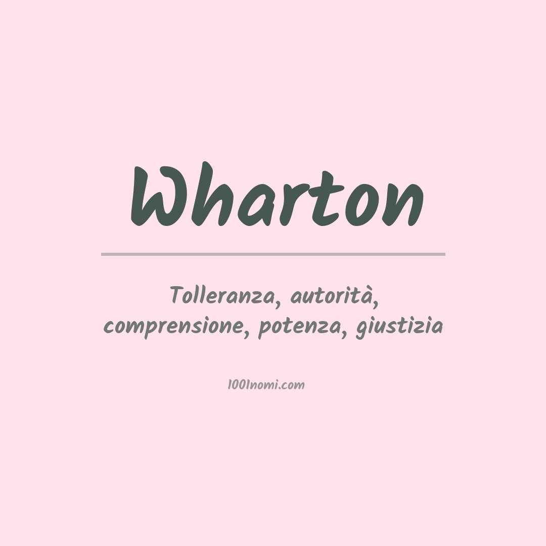 Significato del nome Wharton