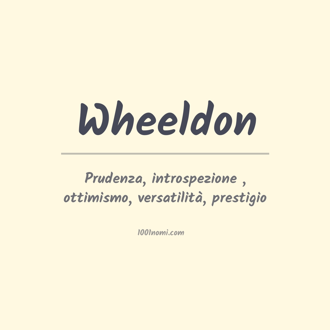 Significato del nome Wheeldon