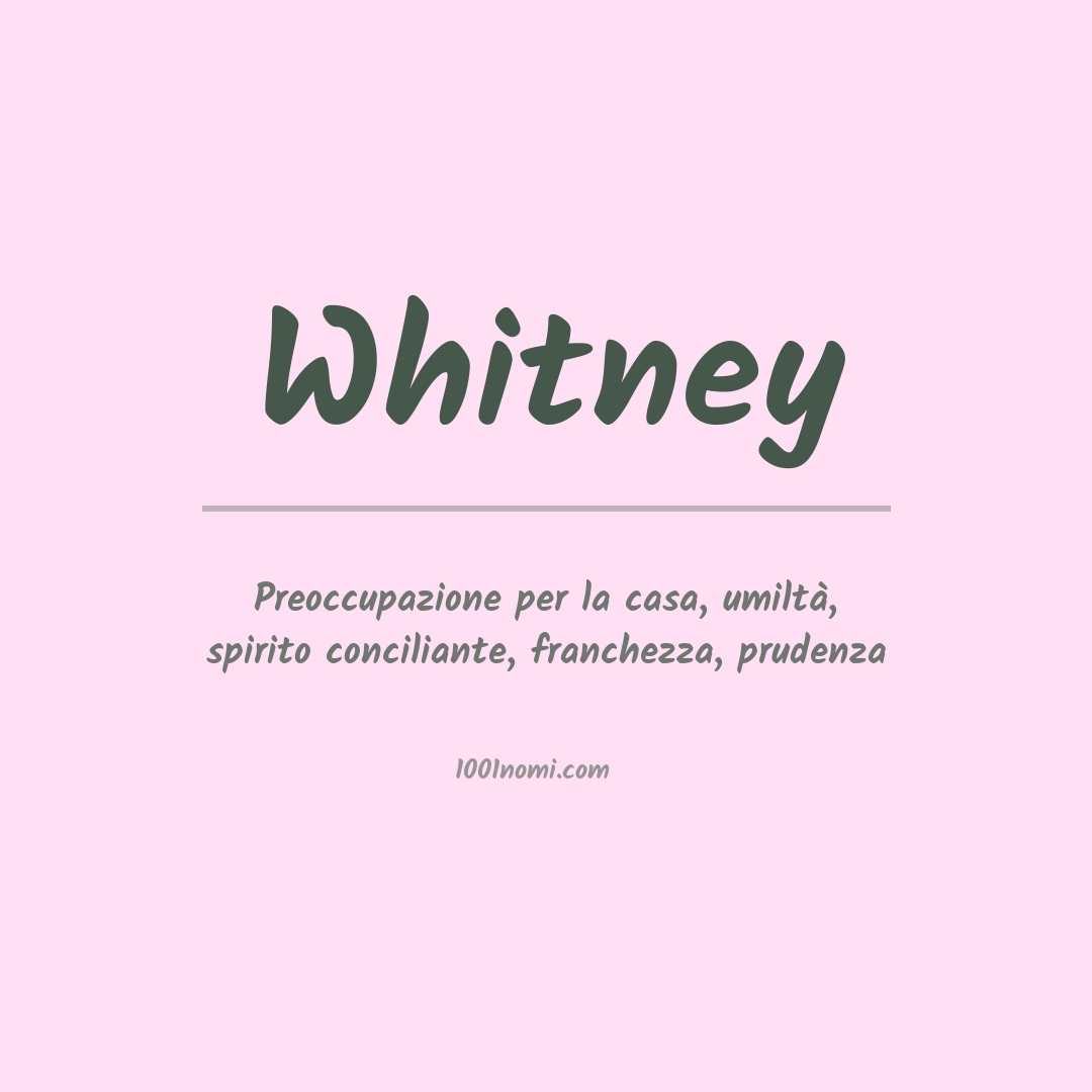 Significato del nome Whitney