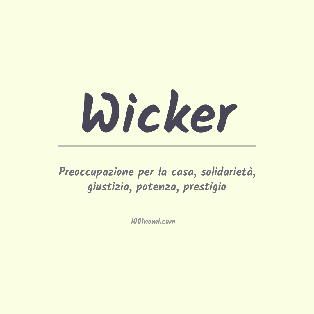 Significato del nome Wicker