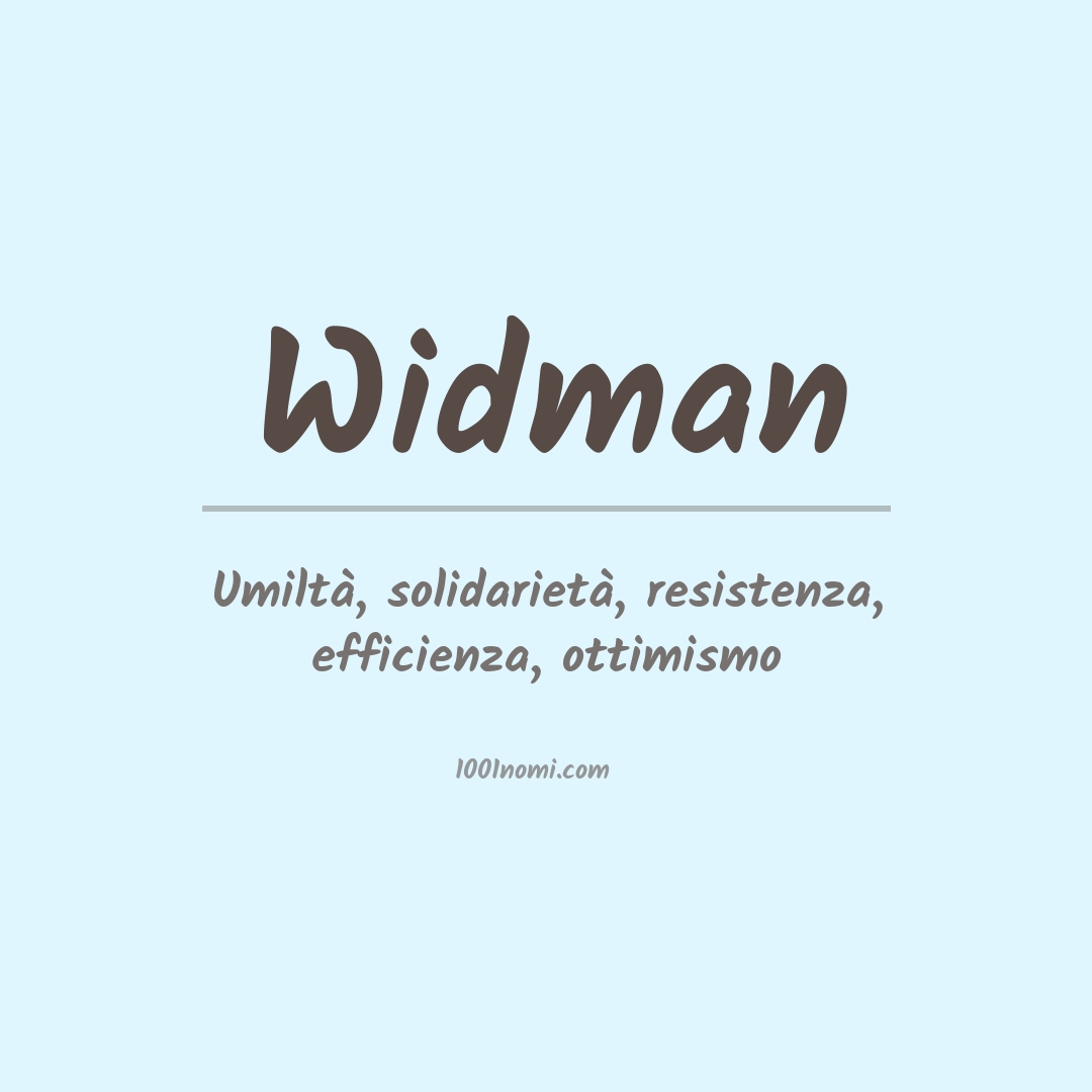 Significato del nome Widman