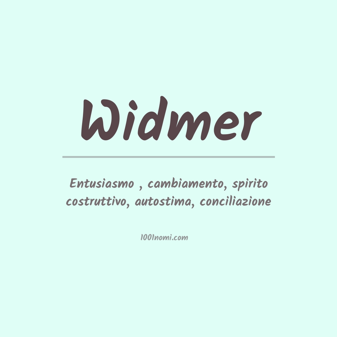 Significato del nome Widmer