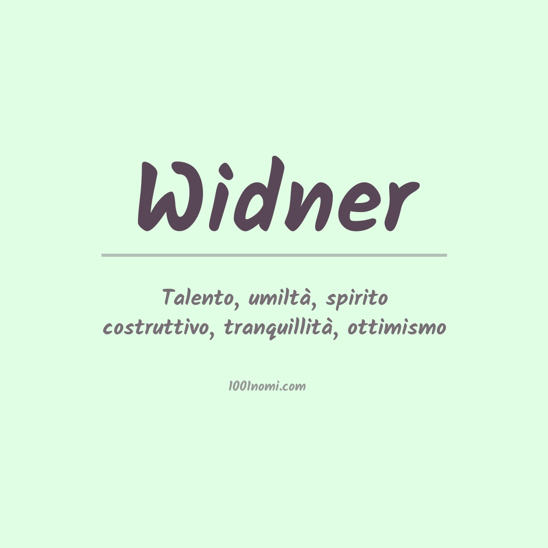 Significato del nome Widner