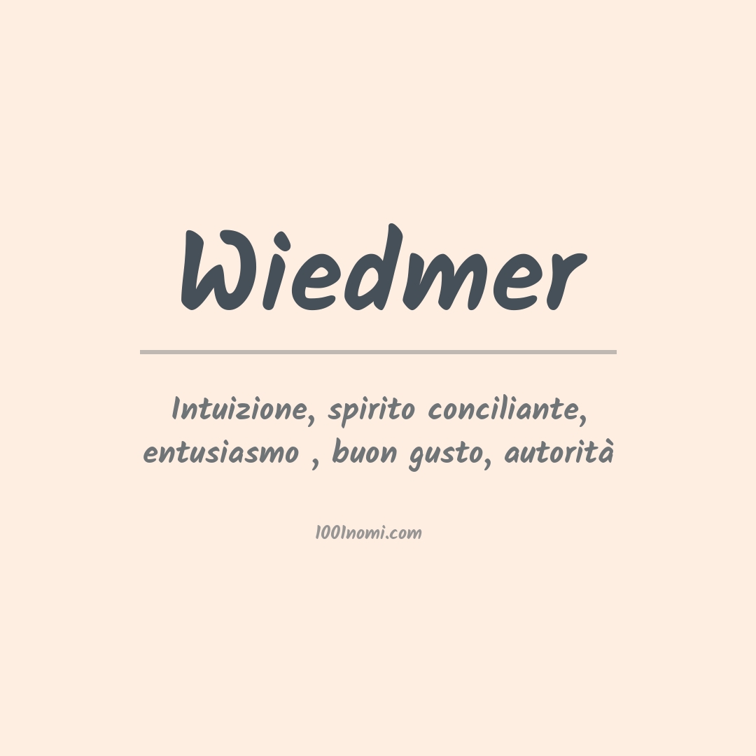 Significato del nome Wiedmer