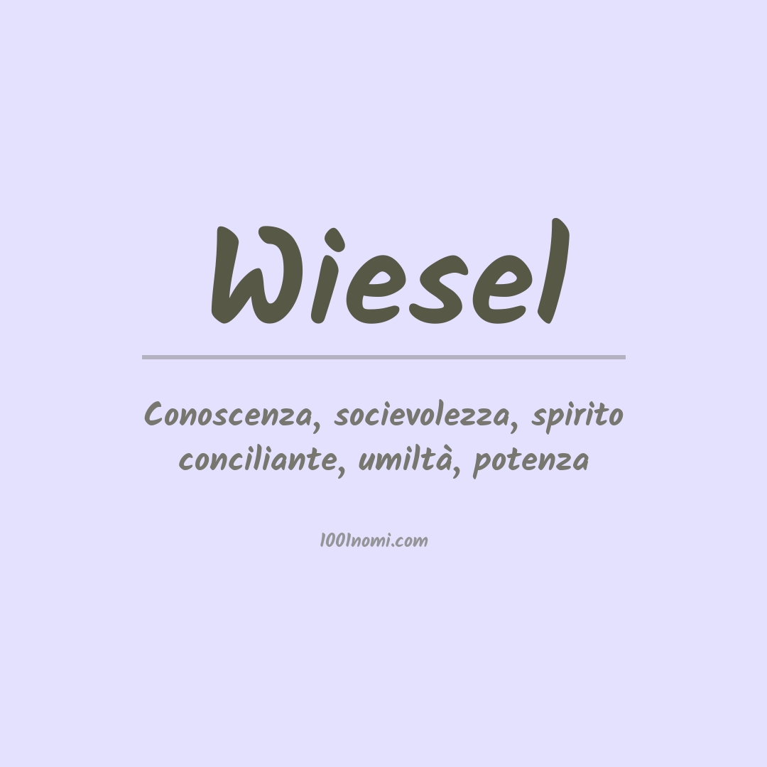 Significato del nome Wiesel