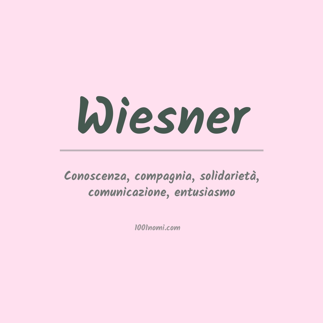 Significato del nome Wiesner