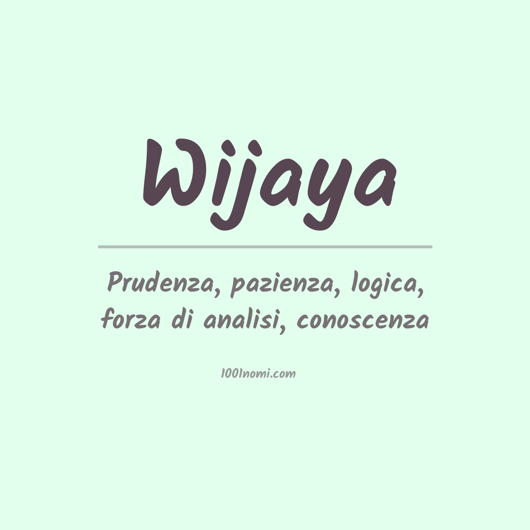 Significato del nome Wijaya