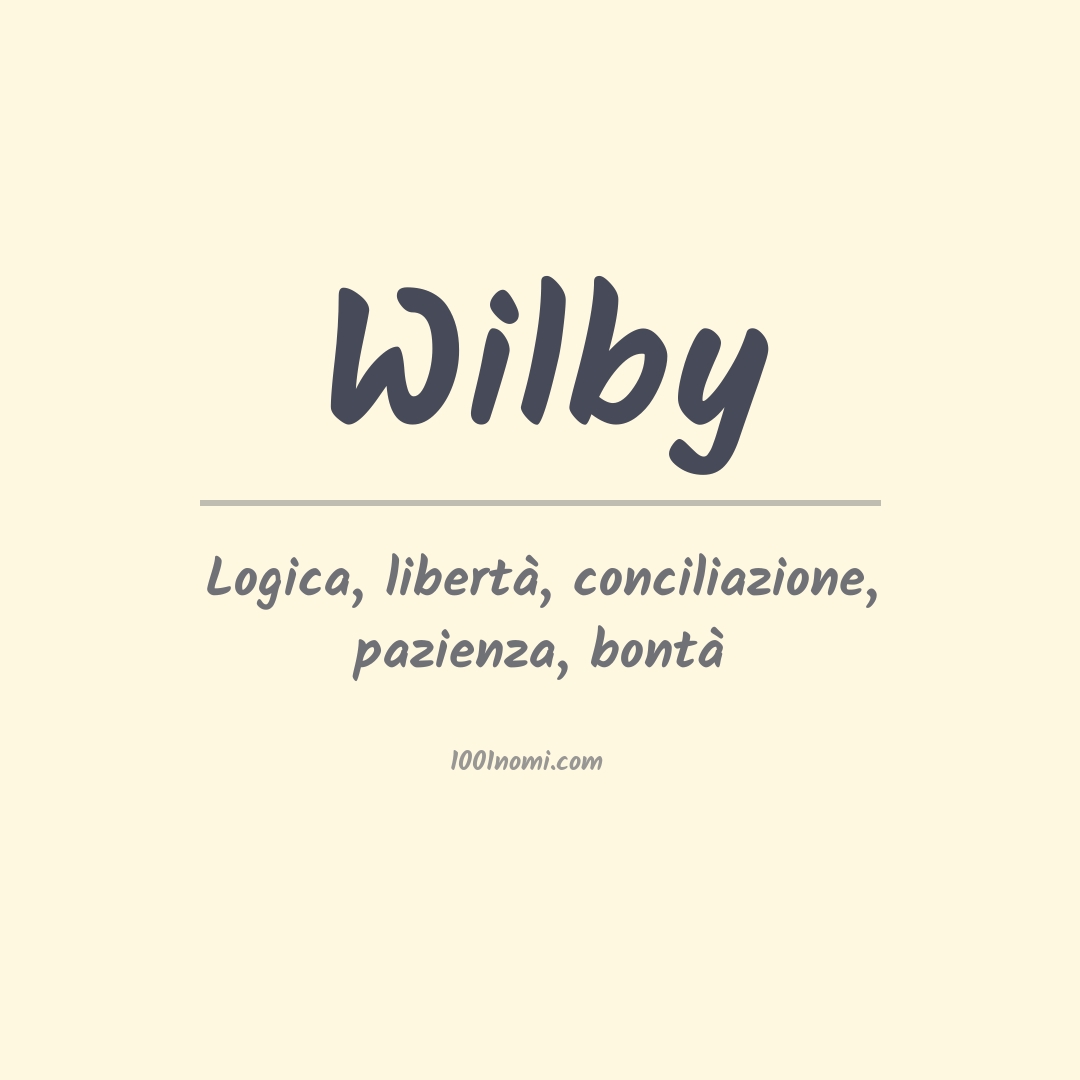 Significato del nome Wilby