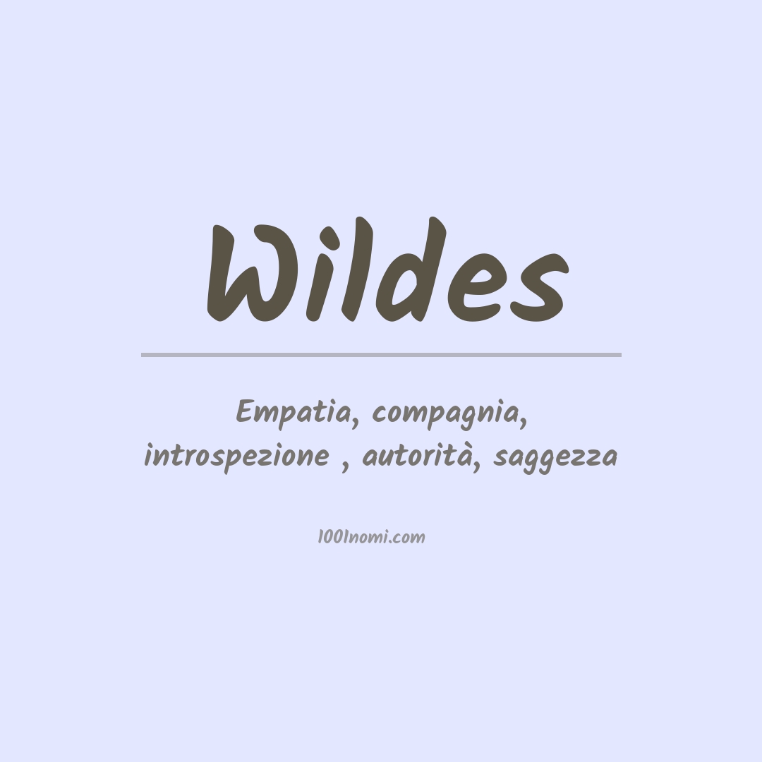 Significato del nome Wildes