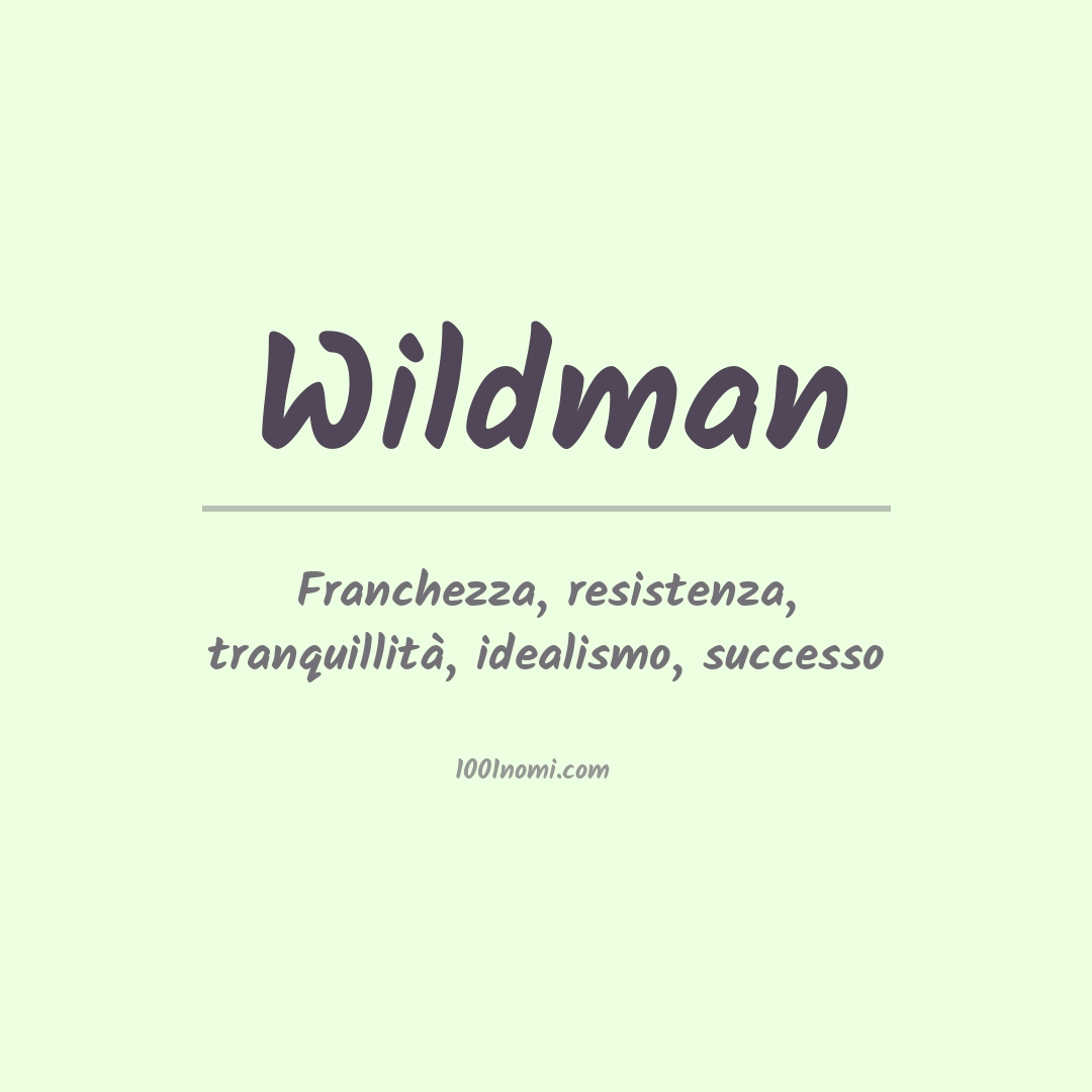 Significato del nome Wildman