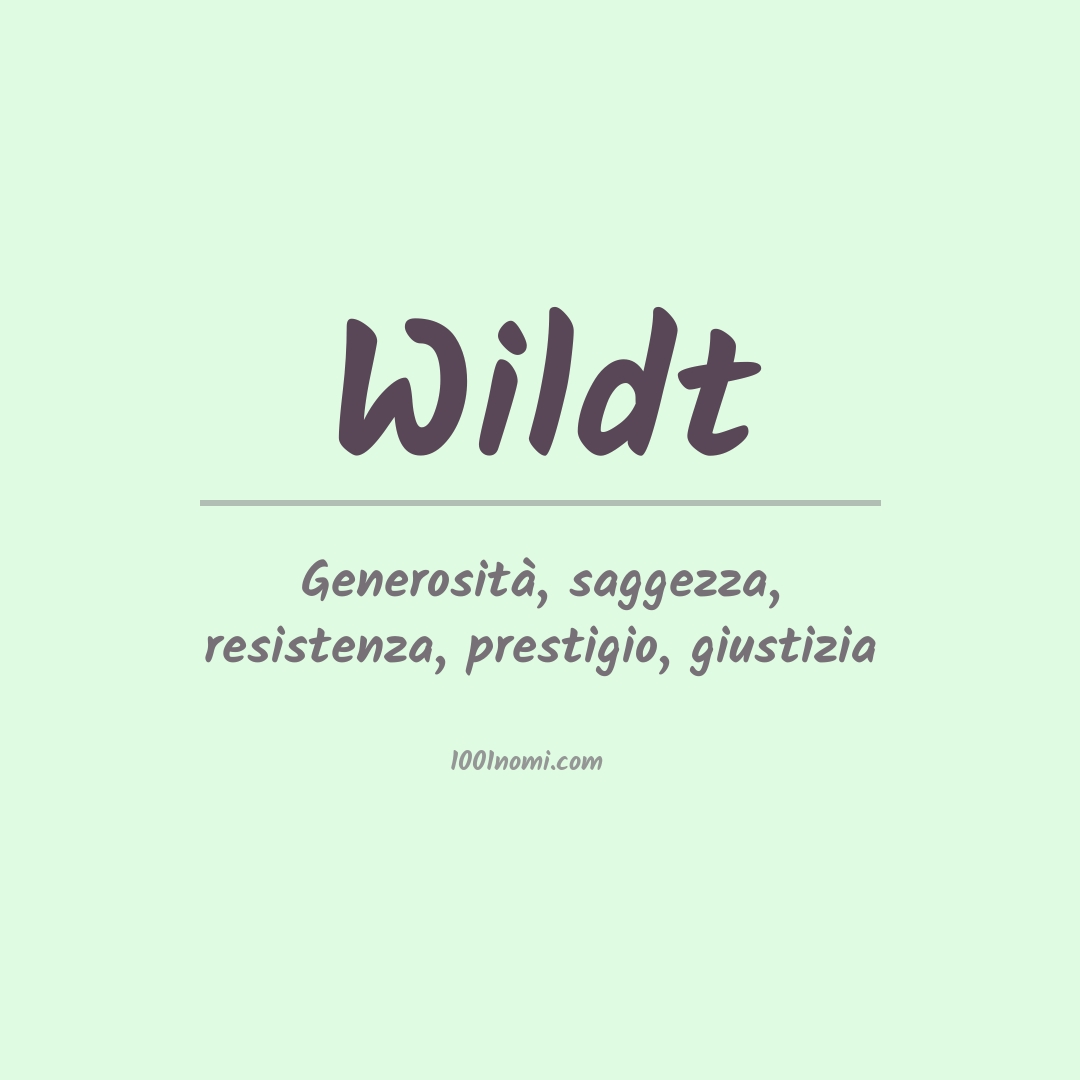 Significato del nome Wildt