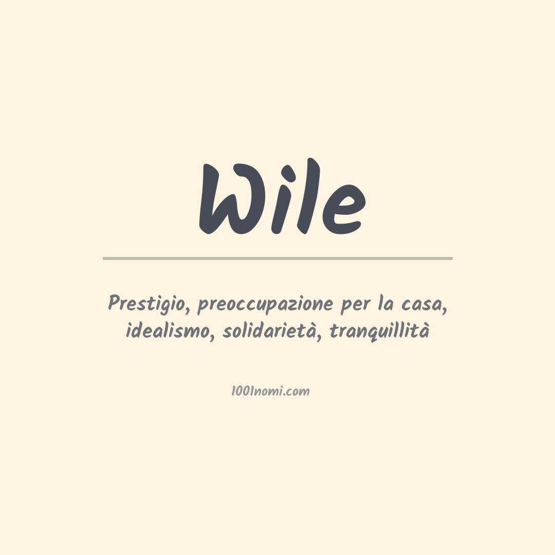 Significato del nome Wile