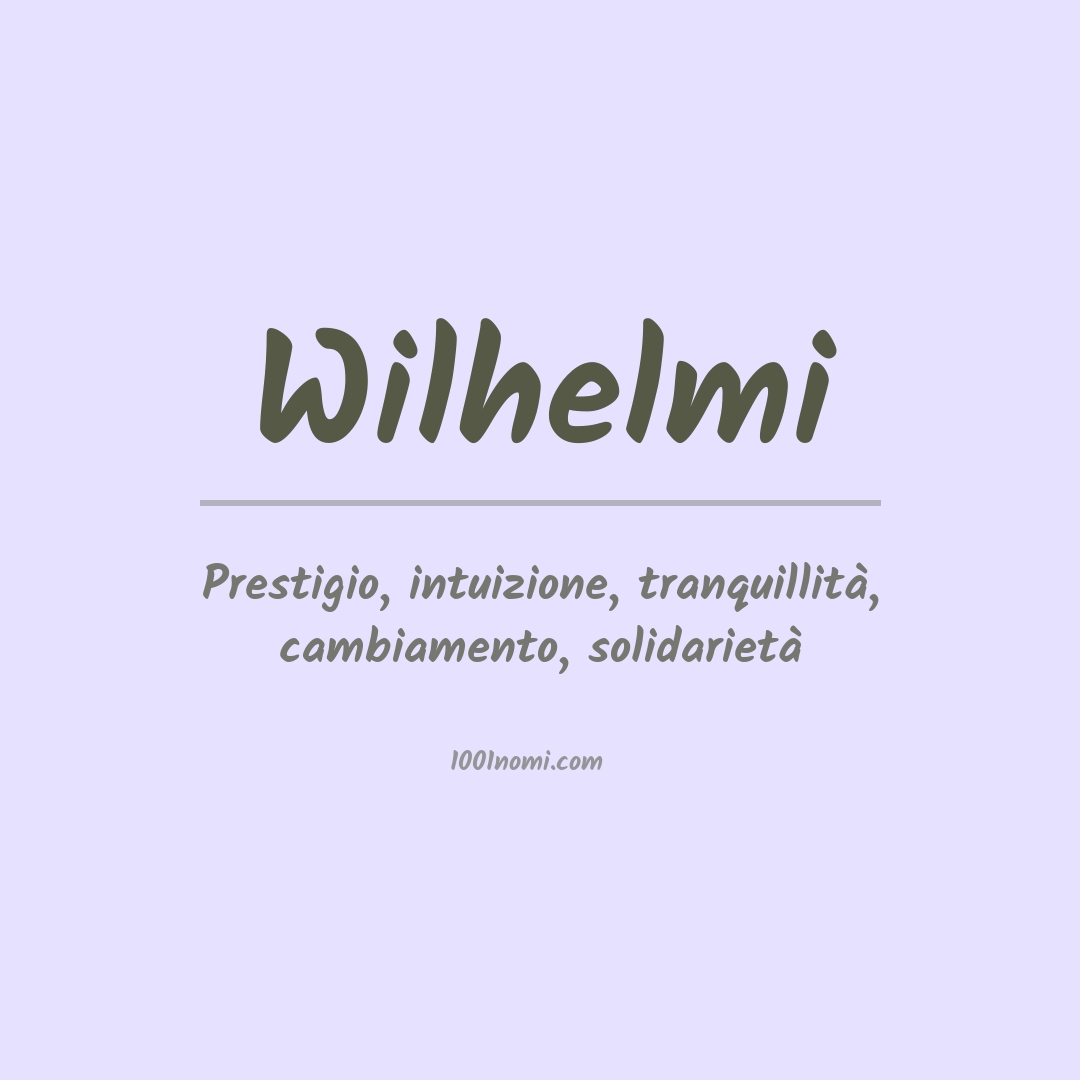 Significato del nome Wilhelmi