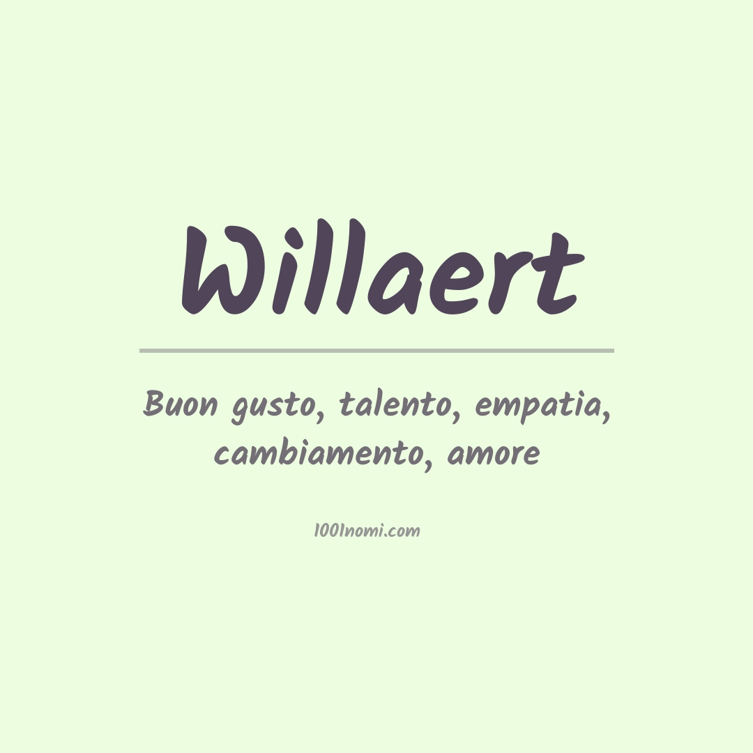 Significato del nome Willaert