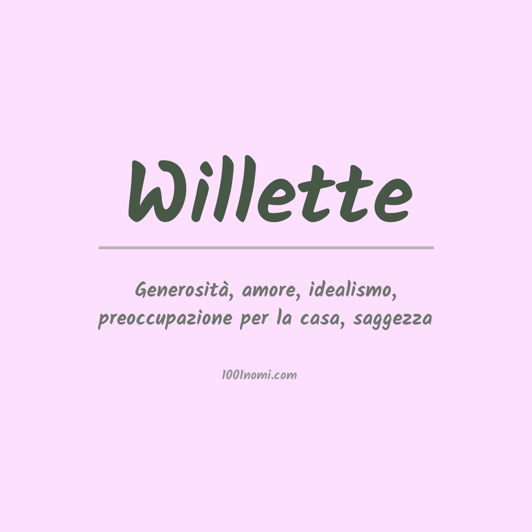 Significato del nome Willette Significato del nome Willette