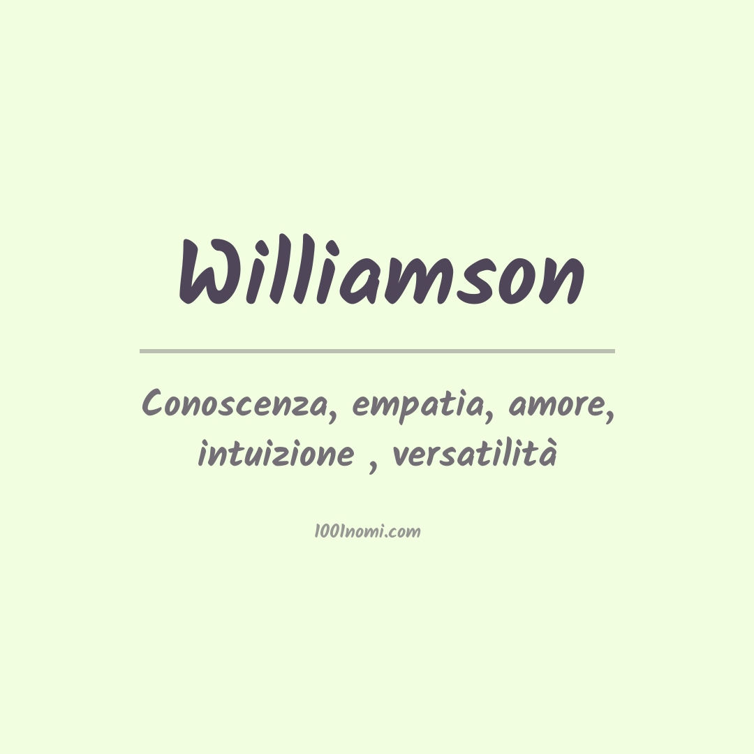 Significato del nome Williamson