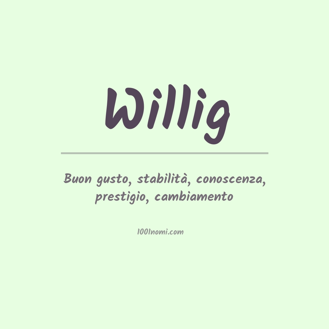 Significato del nome Willig