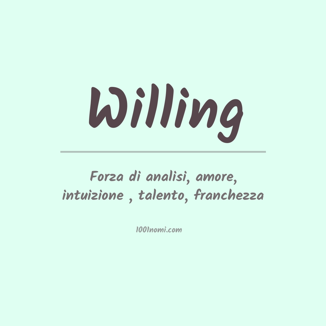 Significato del nome Willing