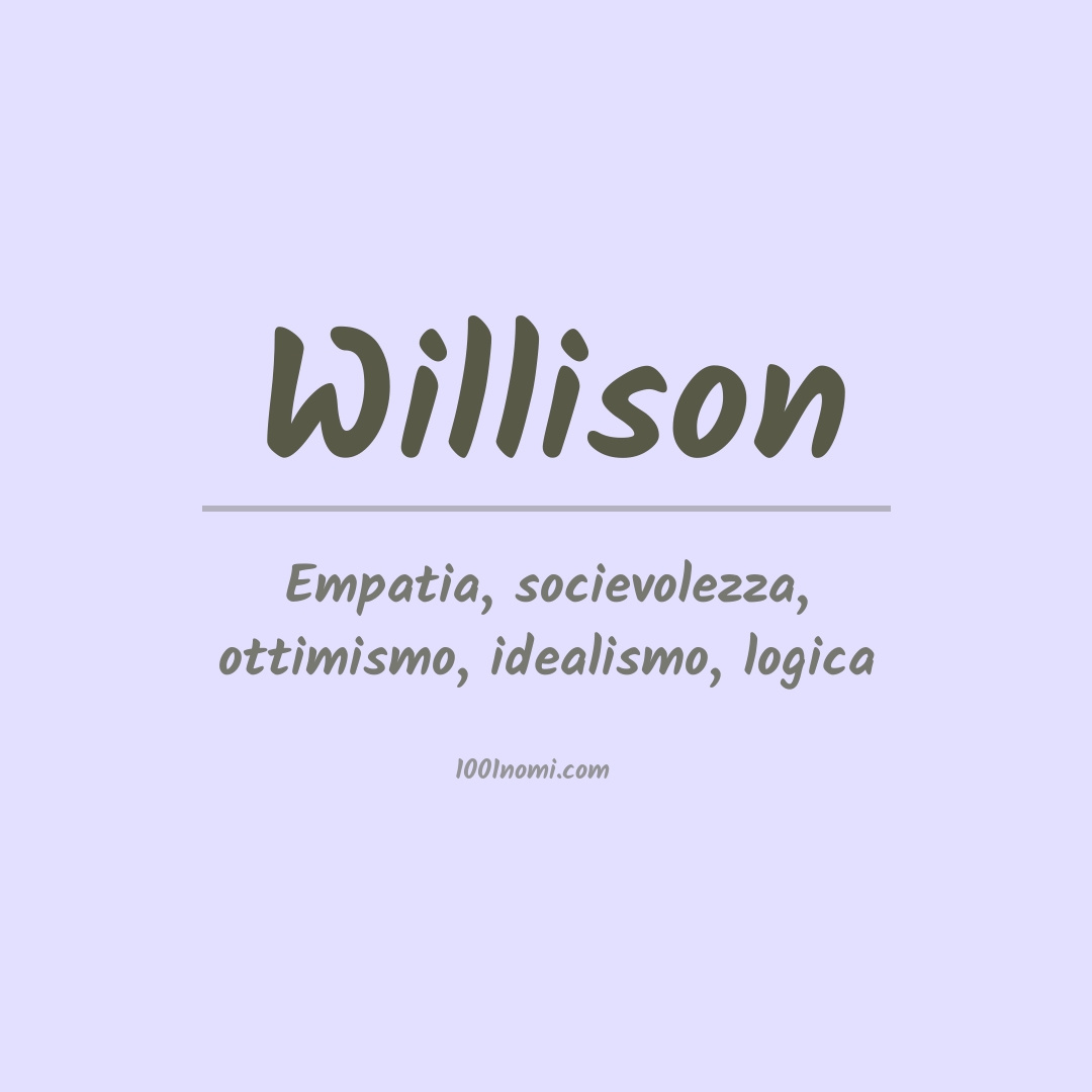 Significato del nome Willison