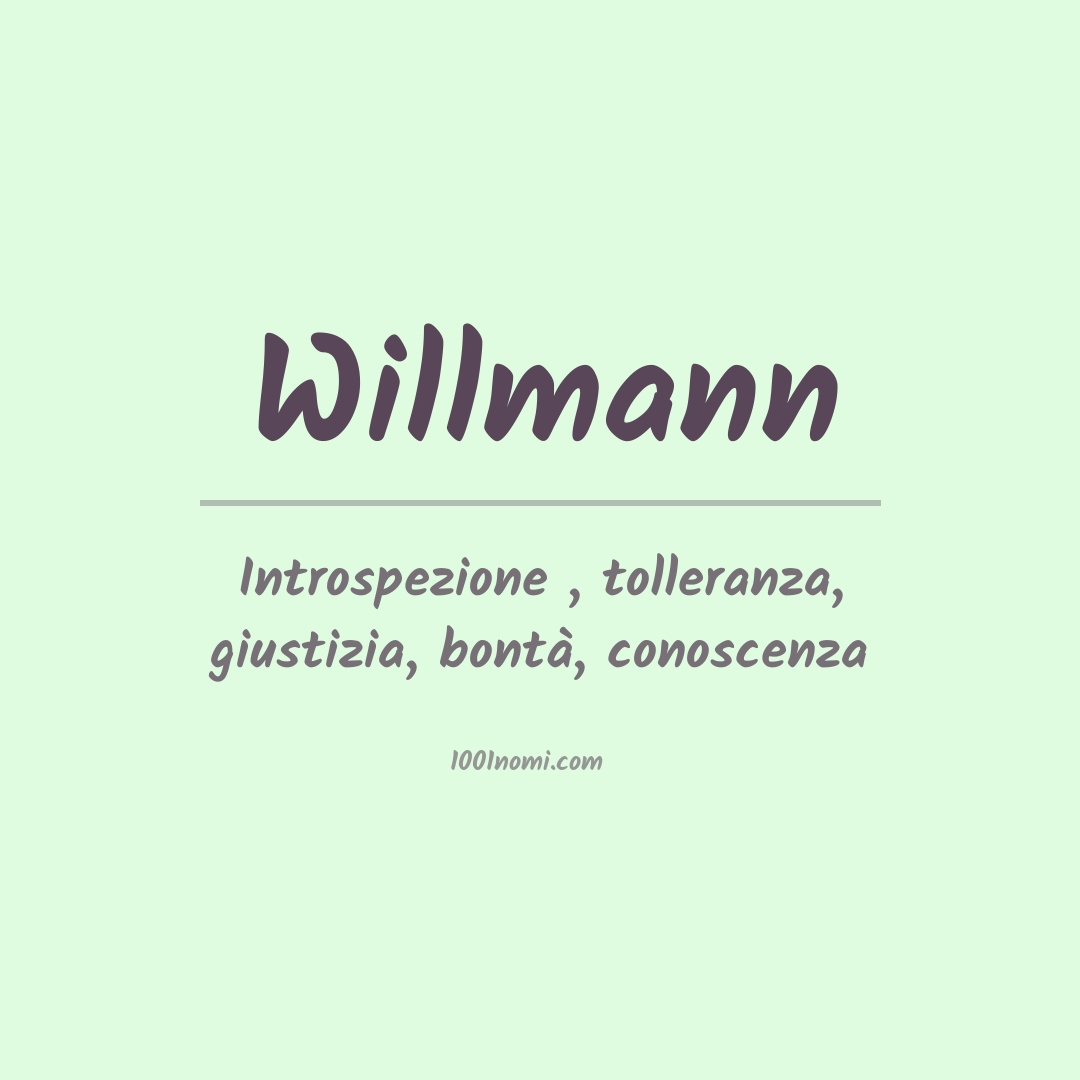 Significato del nome Willmann