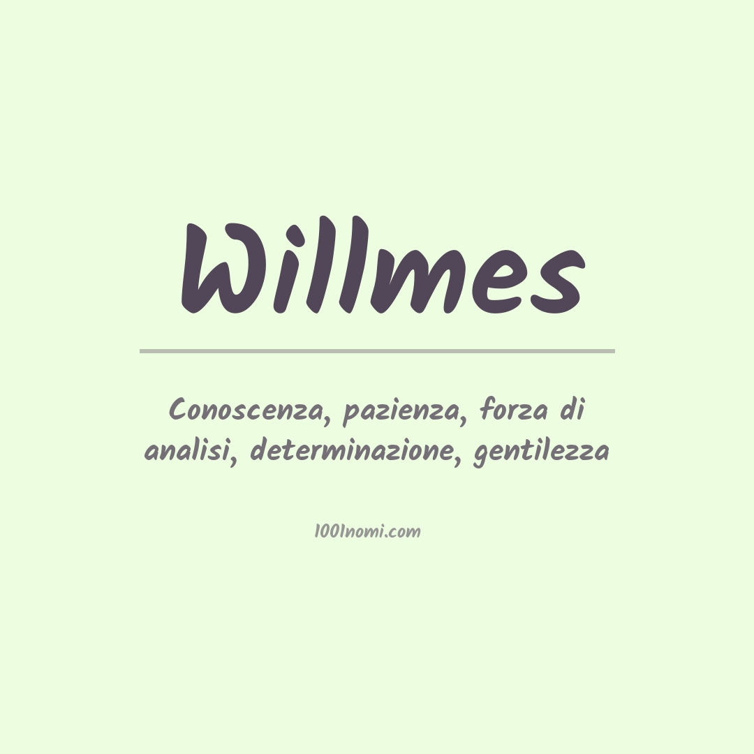 Significato del nome Willmes