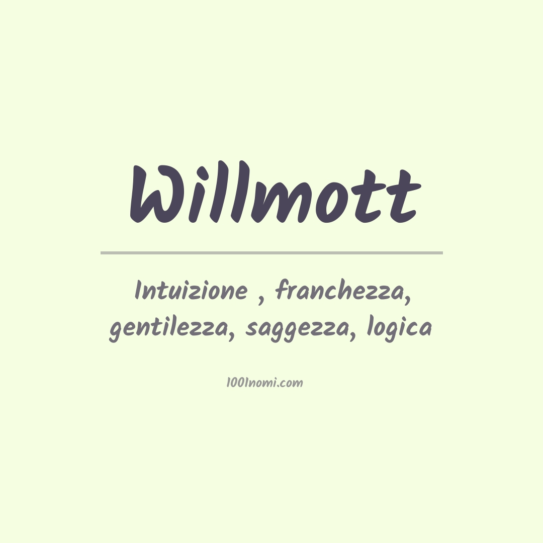 Significato del nome Willmott