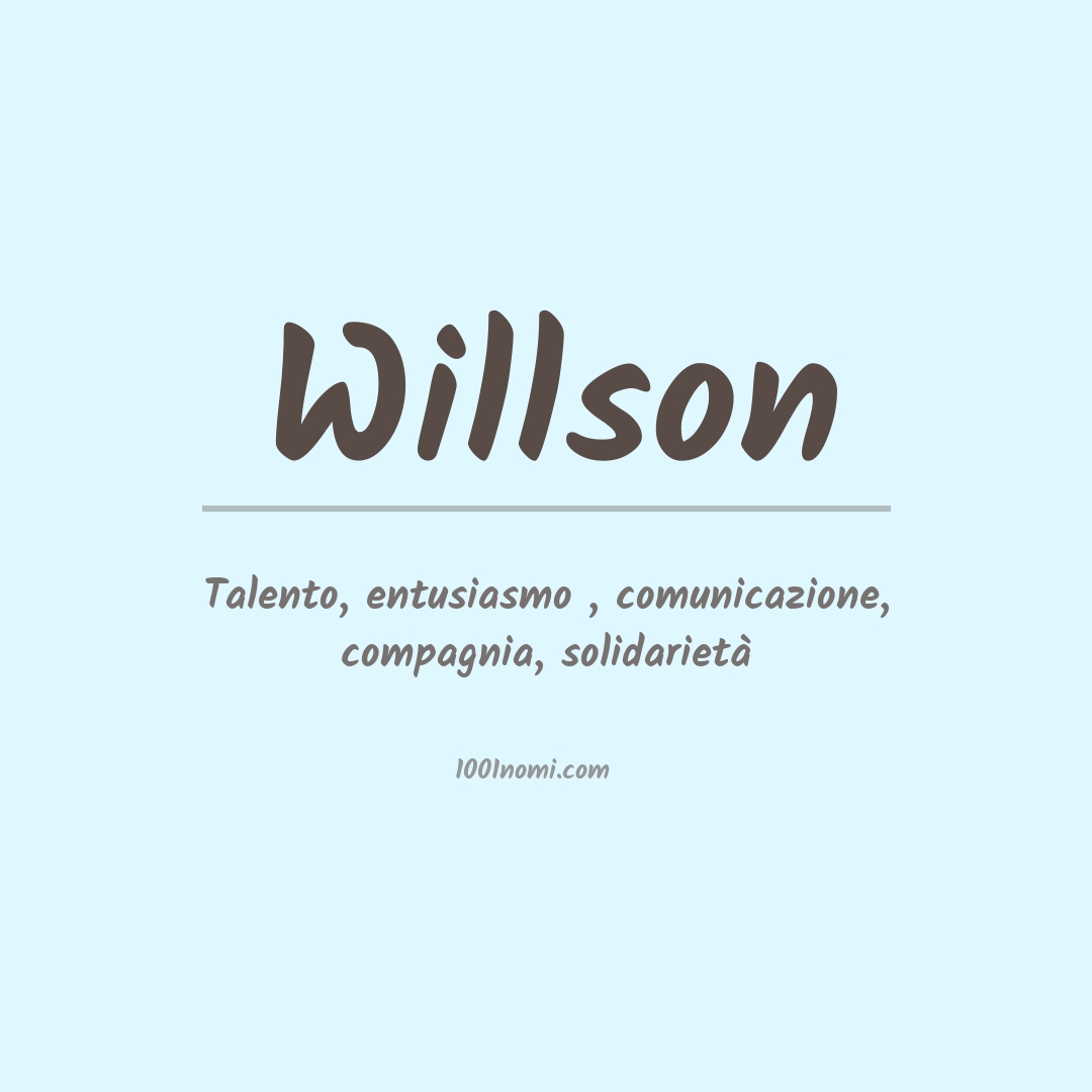 Significato del nome Willson Significato del nome Willson