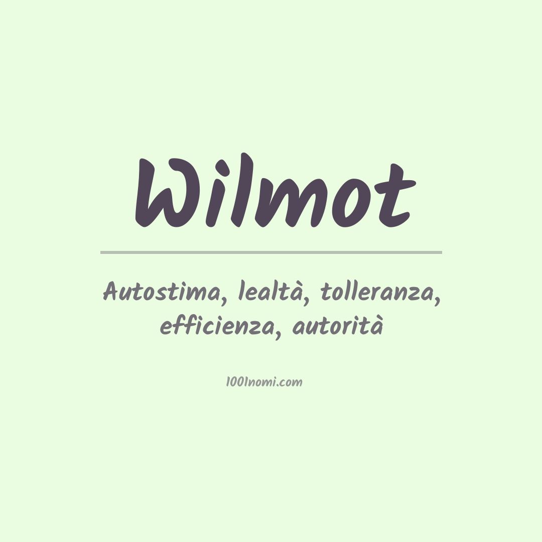 Significato del nome Wilmot